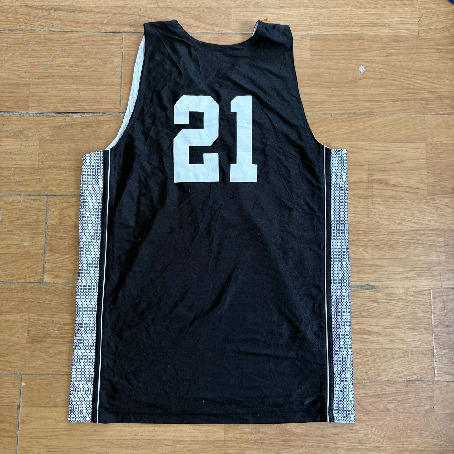 Maillot de basketball noir et blanc Eastbay – Taille XL