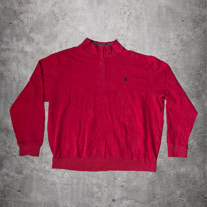 Sweat rouge quart de zip US Polo Assn – Taille XL
