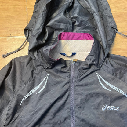 Veste coupe-vent gris et violet - Asics - Taille M