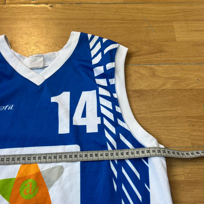 T-shirt basketball bleu et blanc - Taille L