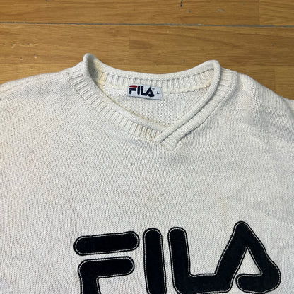 Pull blanc col V - Fila - Taille L
