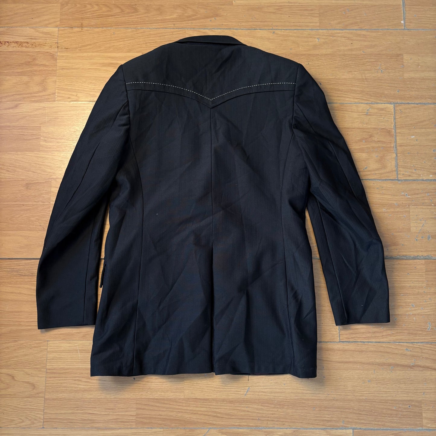 Blazer noir détails de coutures blancs - Montgomery Ward & Company - Taille 40