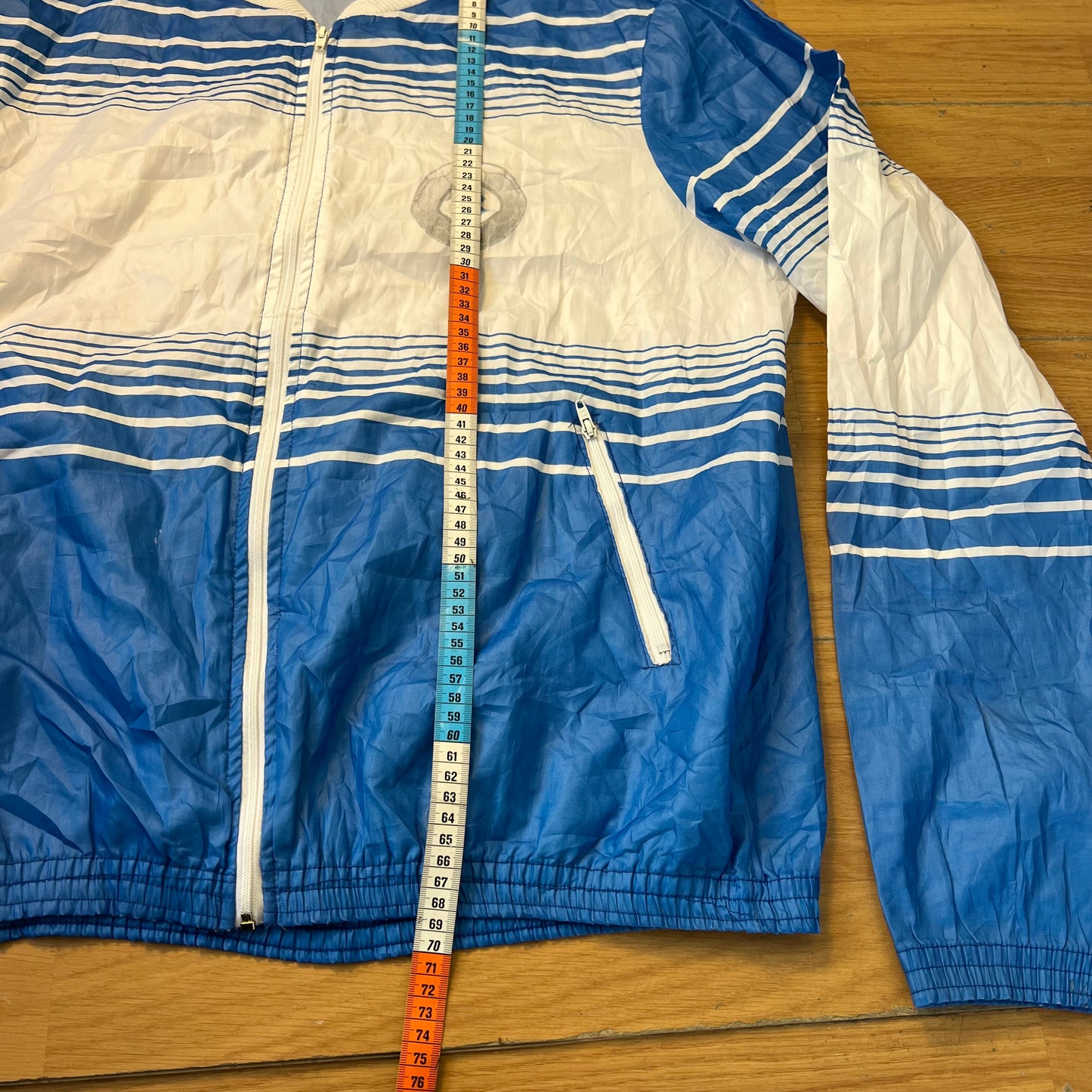 Veste coupe-vent bleu et blanc - Style soccer - Taille M
