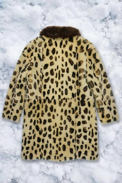 Fourrure Fauve Chic - Imprimé Léopard – Beige/Bruin/Noir – Taille L (Oversize)