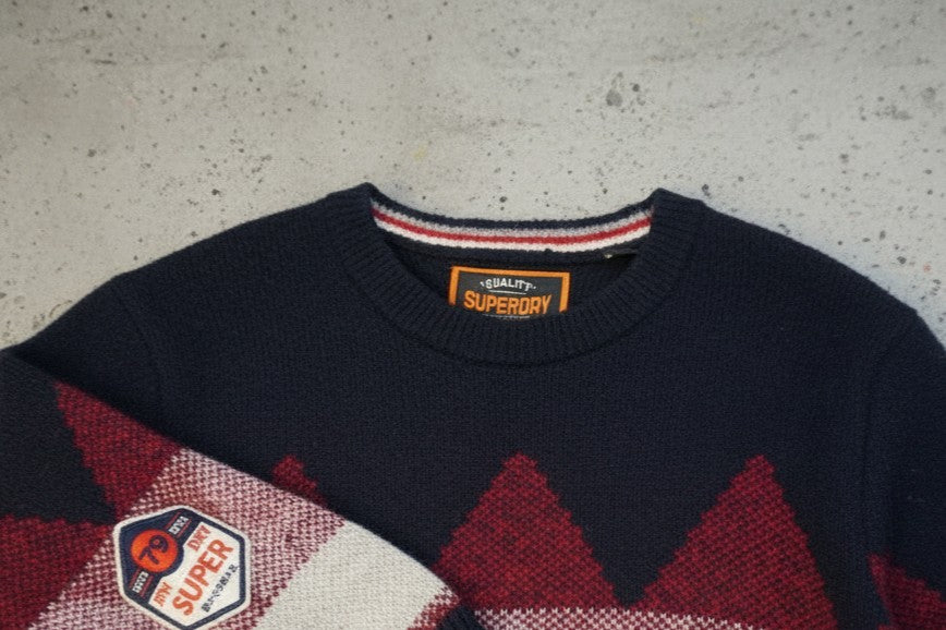 Pull tricolore en laine mélangée