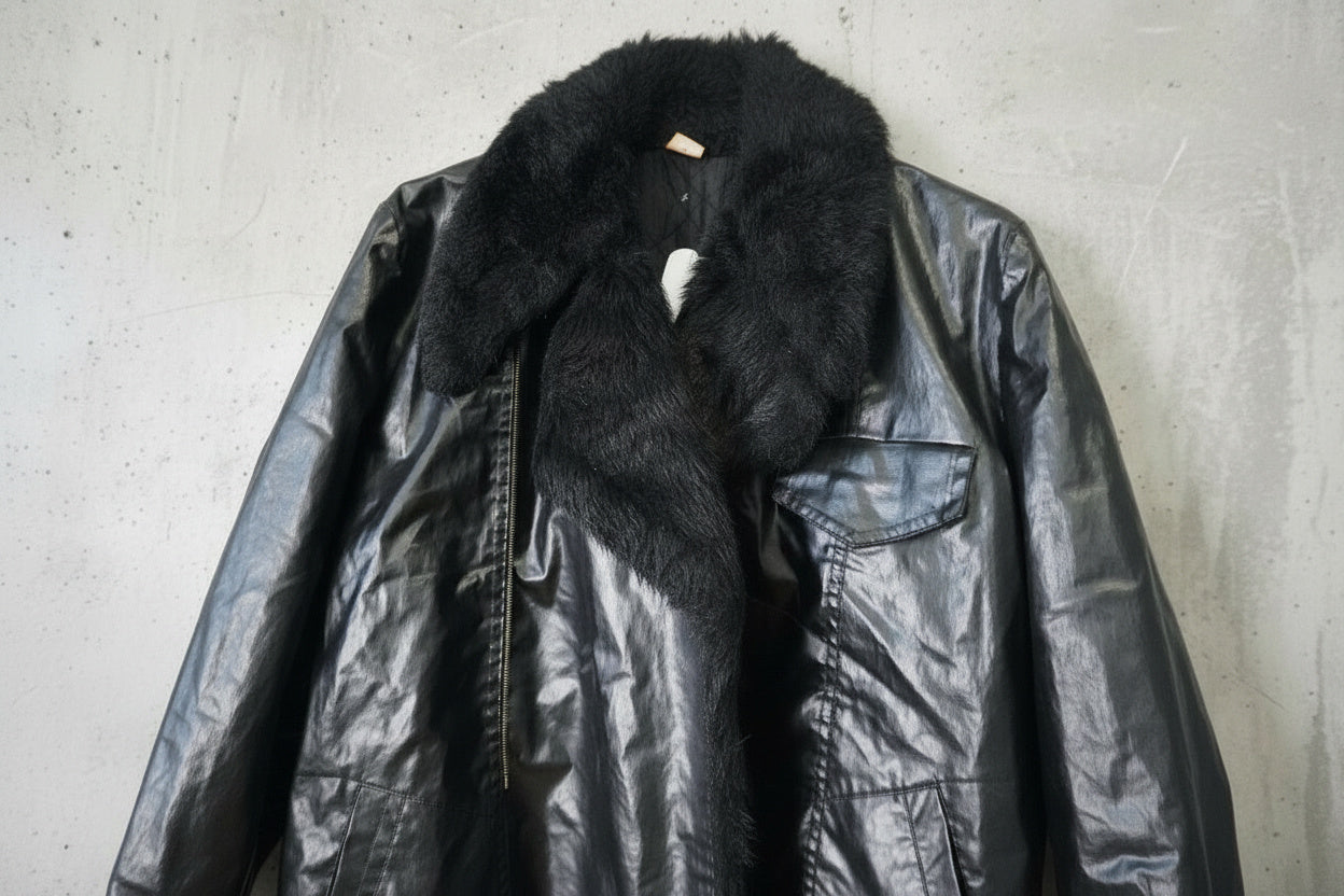 Veste en cuir noire cropped – taille M