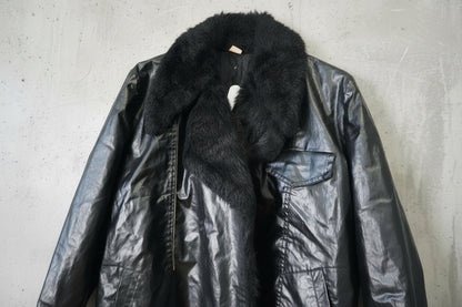 Veste en cuir noire cropped – taille M