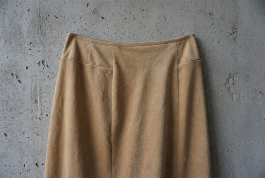 Jupe midi beige effet velours – taille 36