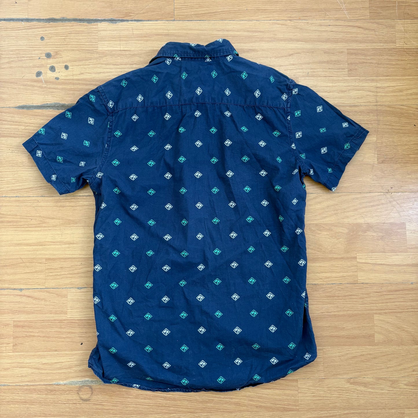 Chemise à manches courtes bleue à motif palmiers - Cactus - Taille S