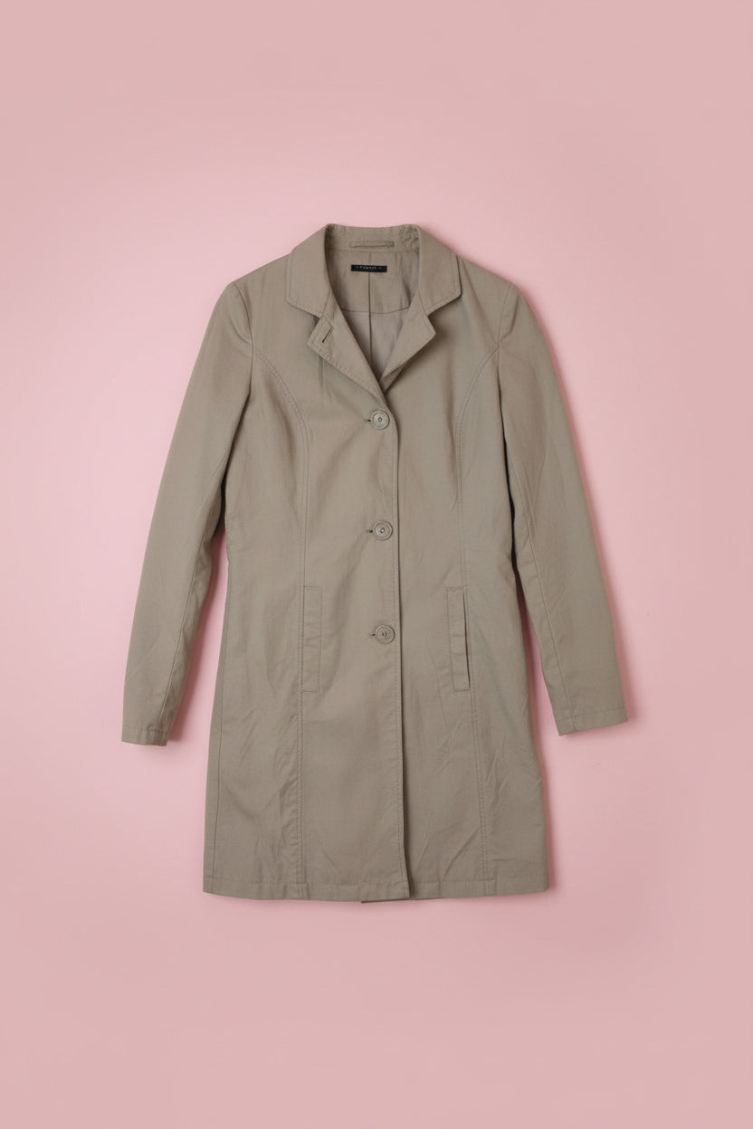 Trench beige-blanc mi-cuisse – by Zainab