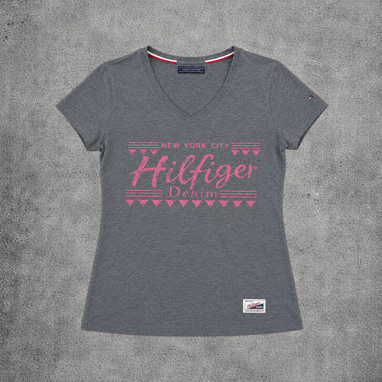 T-shirt gris - Tommy Hilfiger (femme) - Taille S