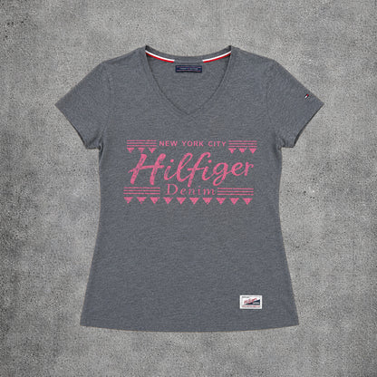 T-shirt gris - Tommy Hilfiger (femme) - Taille S