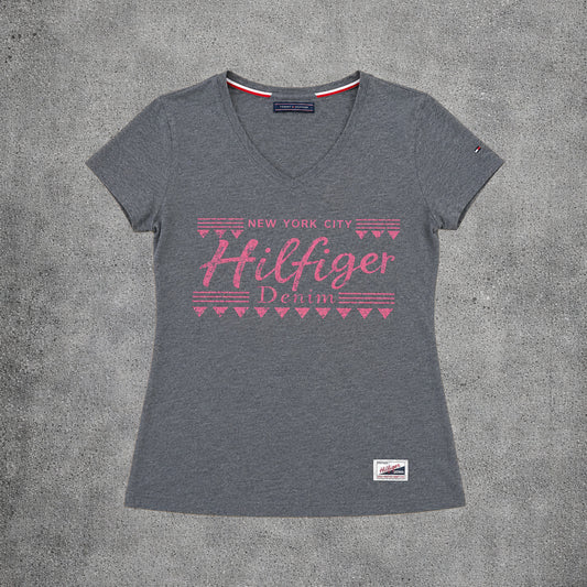 T-shirt gris - Tommy Hilfiger (femme) - Taille S
