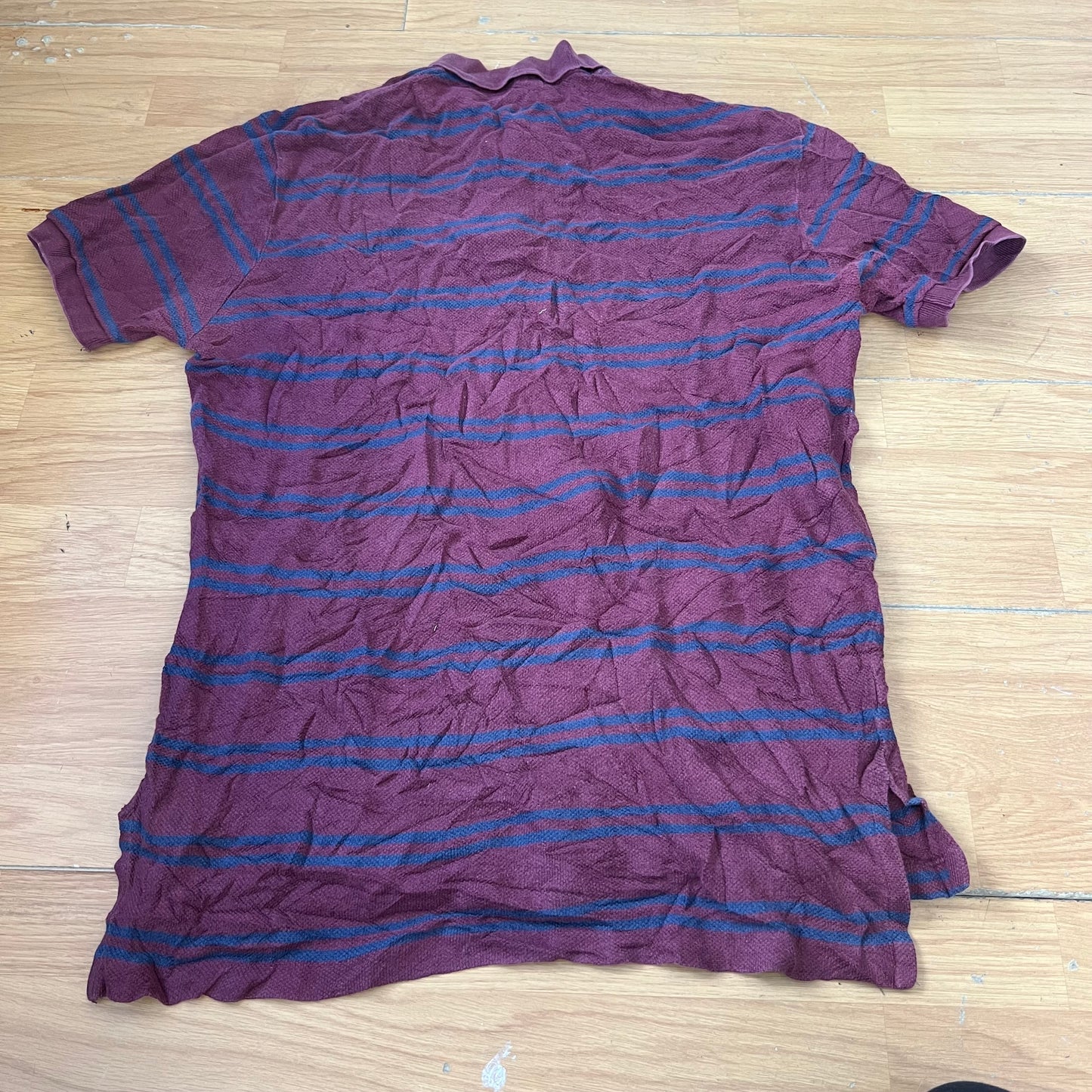 Polo rayé bordeaux et bleu - Ralph Lauren - Taille M