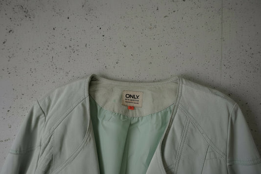 Veste en cuir sauge clair – taille L