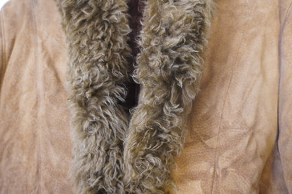 Veste en cuir marron avec col fourrure – BY SARLOTTE