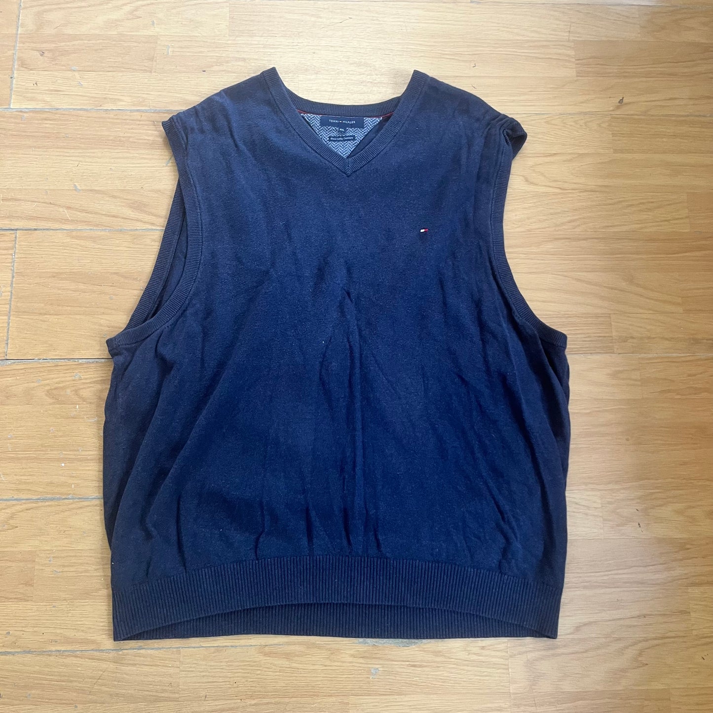 Pull sans manches Tommy Hilfiger bleu foncé – Taille 4XL