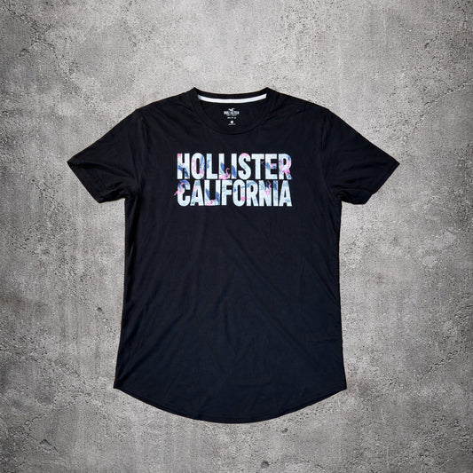 Tshirt noir imprimé - Hollister - Taille L