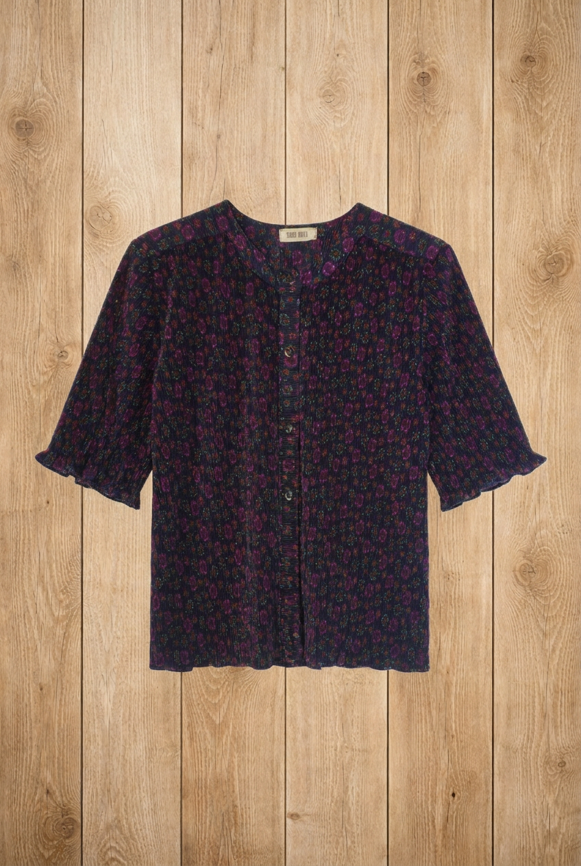 Chemisier texturé rose et violet – by Béatrice