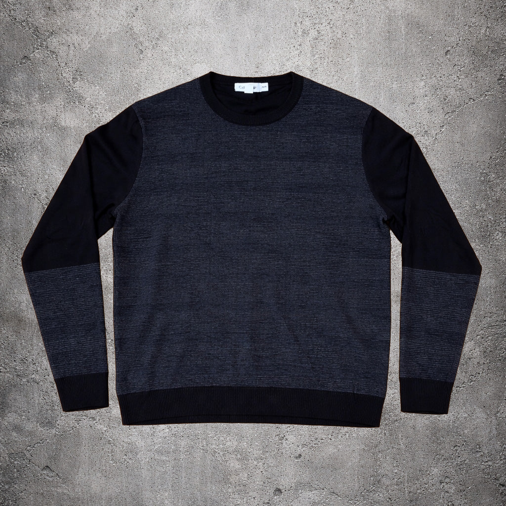 Pull noir avec fines rayures bleu foncé Calvin Klein – Taille XL