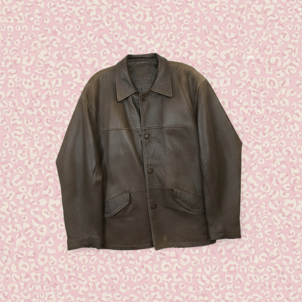 Veste en Cuir Vintage Werther International - by SARLOTTE - Taille : L/XL