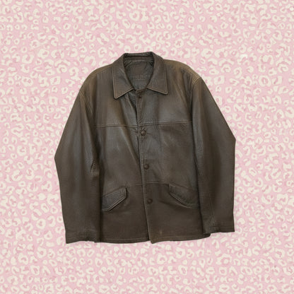 Veste en Cuir Vintage Werther International - by SARLOTTE - Taille : L/XL