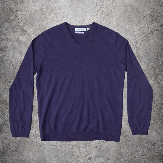 Pull col V violet Calvin Klein – Taille L