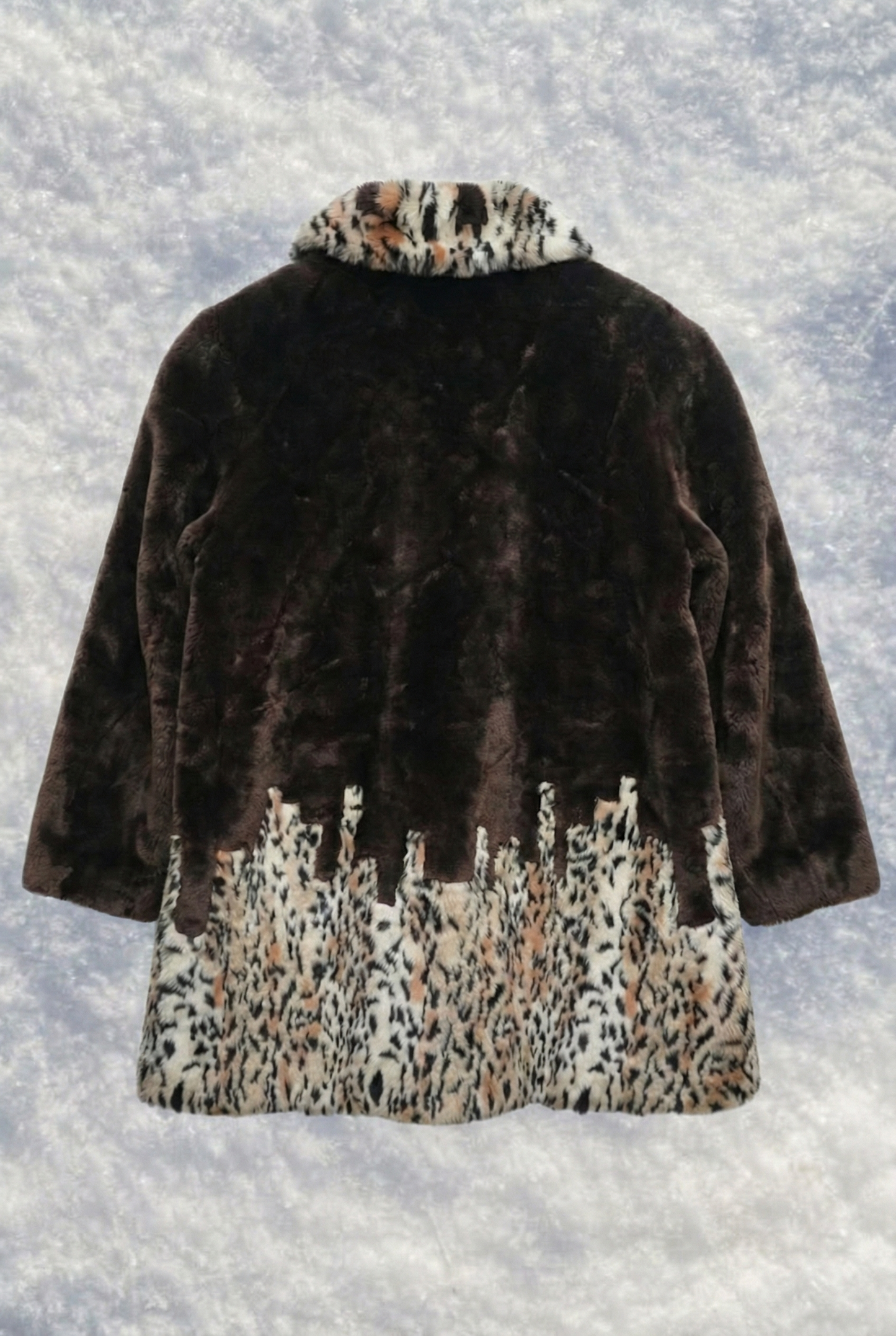 Veste Léopard Luxe -  Demi Léopard / Demi Brun – Col & Poignets Léopard  - Taille XL/XXL