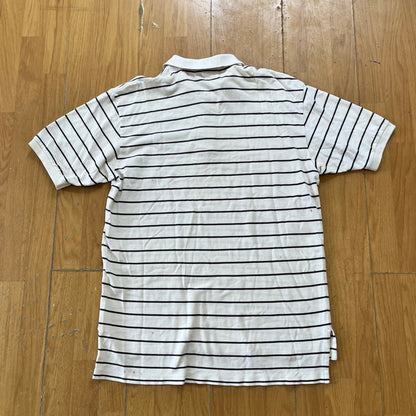 Polo Ralph Lauren blanc à rayures bleues – Taille L