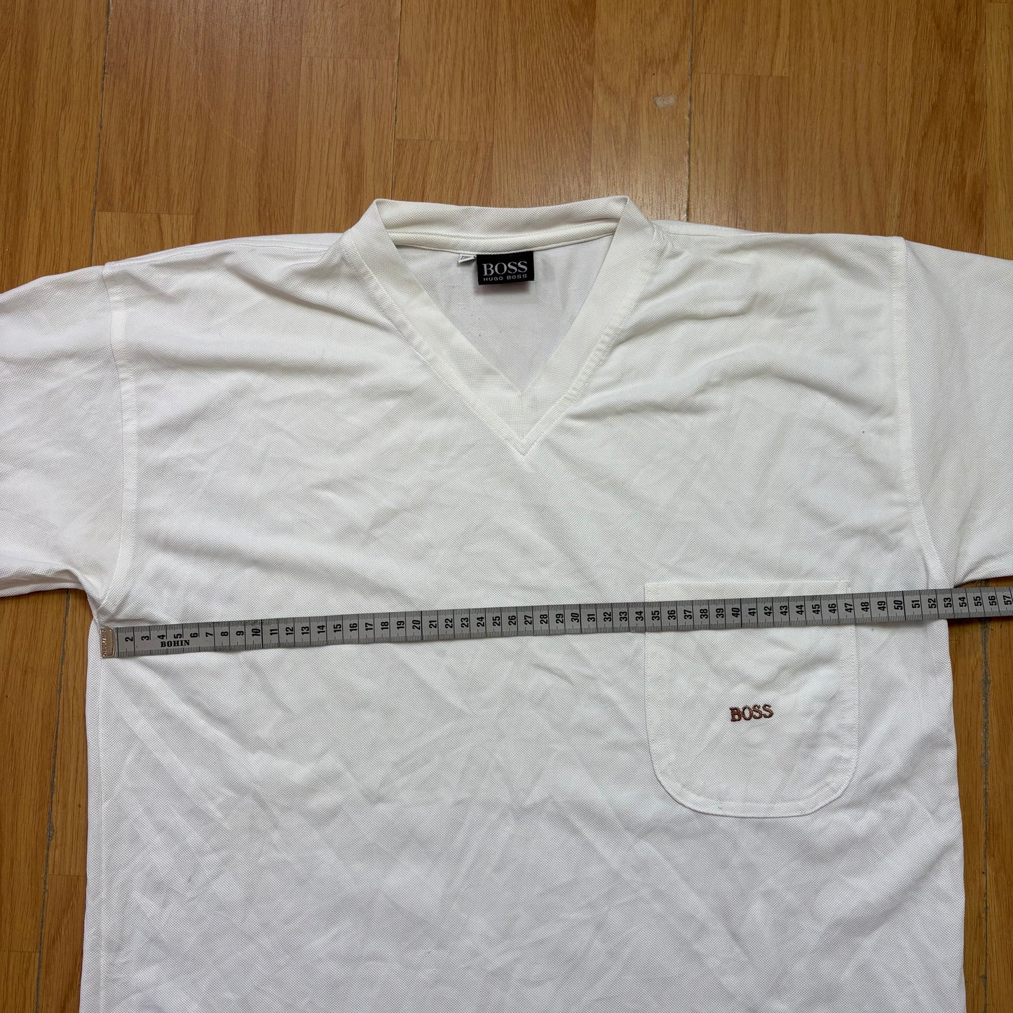 T-shirt blanc col V - Hugo Boss - Taille M