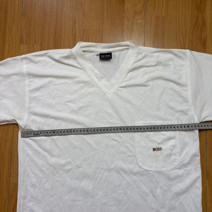 T-shirt blanc col V - Hugo Boss - Taille M