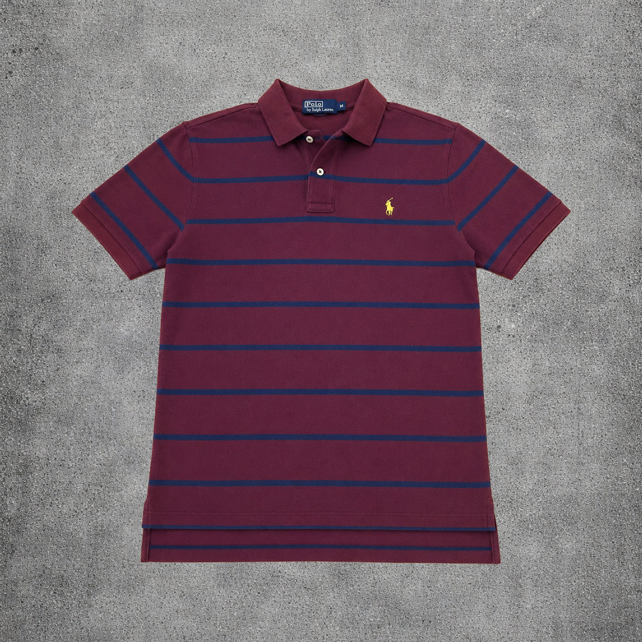 Polo rayé bordeaux et bleu - Ralph Lauren - Taille M