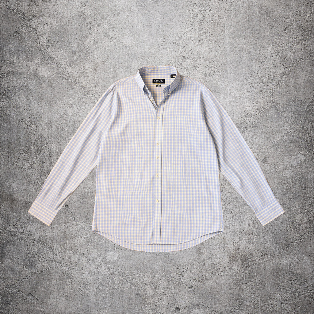 Chemise à carreaux jaune et bleu - Chaps - Taille 34-35