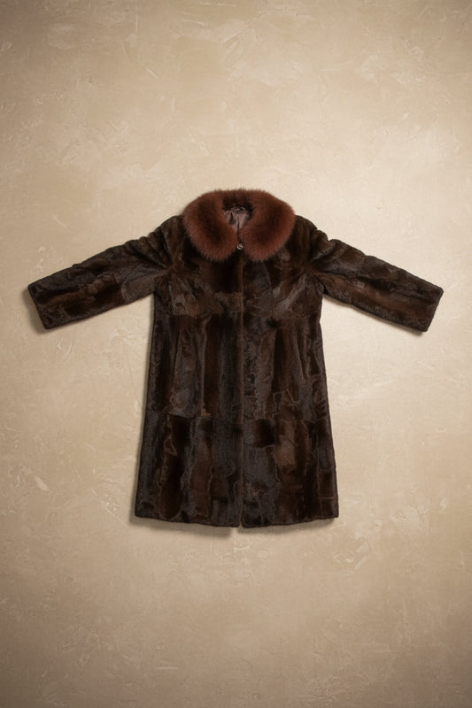 Manteau Long En Fourrure Véritable - by KER