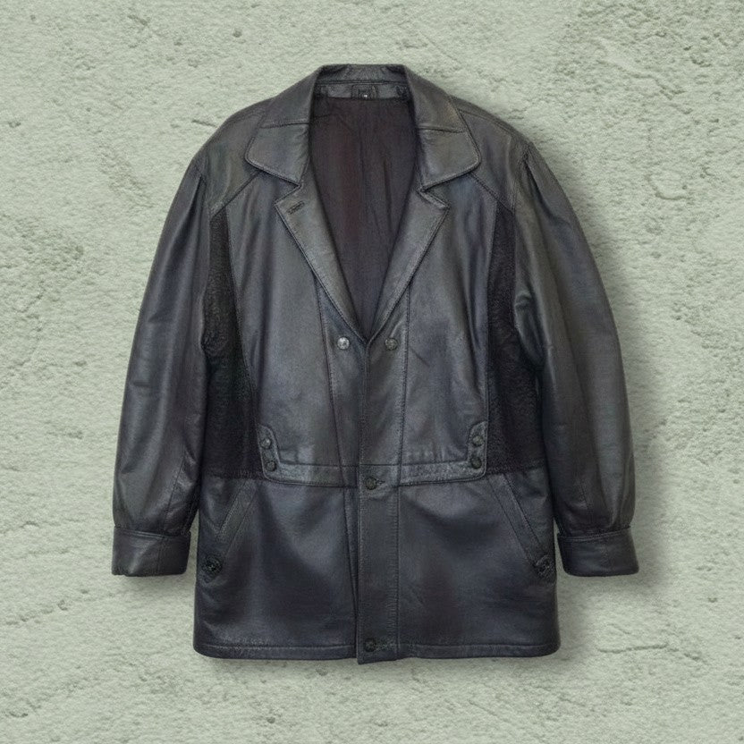 Veste Cuir Oversized Noire – by YANNIS KINGSTON
