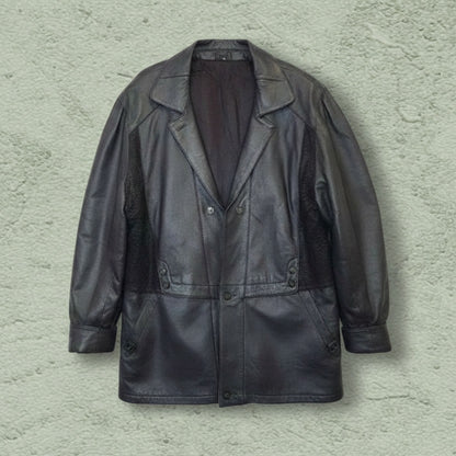 Veste Cuir Oversized Noire – by YANNIS KINGSTON