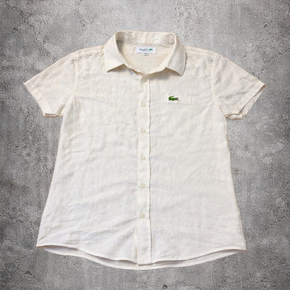 Chemise beige en lin - Lacoste - Taille M