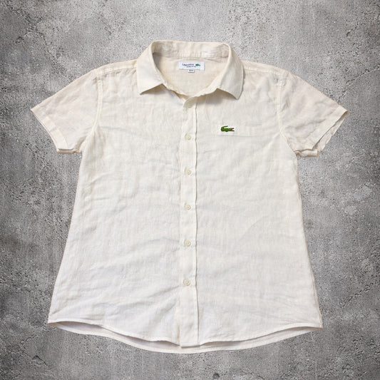 Chemise beige en lin - Lacoste - Taille M