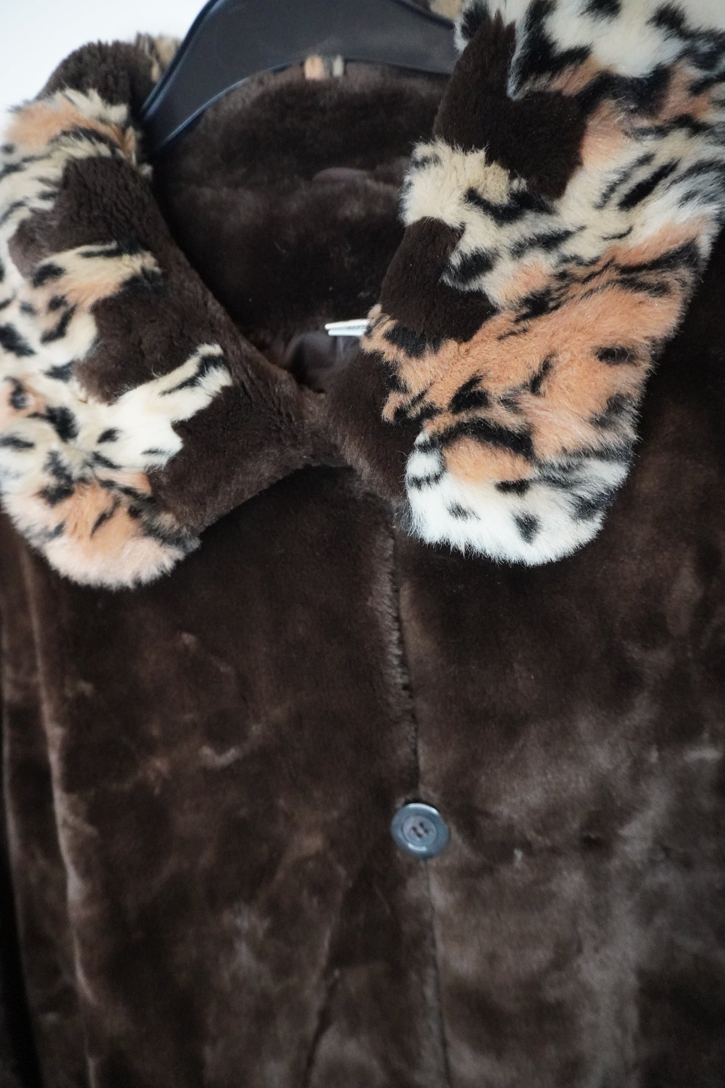 Veste Léopard Luxe -  Demi Léopard / Demi Brun – Col & Poignets Léopard  - Taille XL/XXL