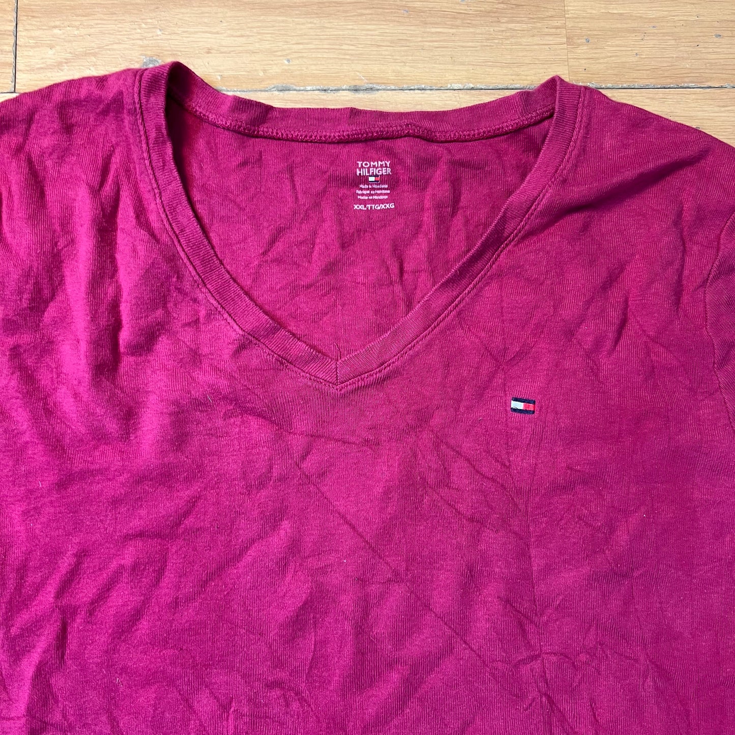 T-shirt rose foncé - Tommy Hilfiger (femme) - Taille XXL