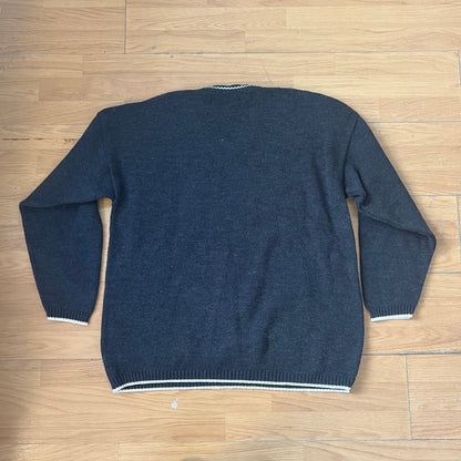 Pull col V gris et crème - Fila - Taille XXL by SARLOTTE