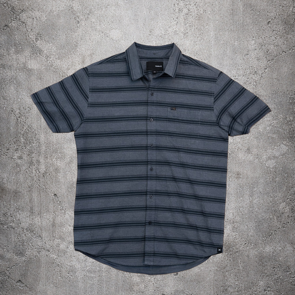 Chemise manches courtes rayée grise - Hurley - Taille L