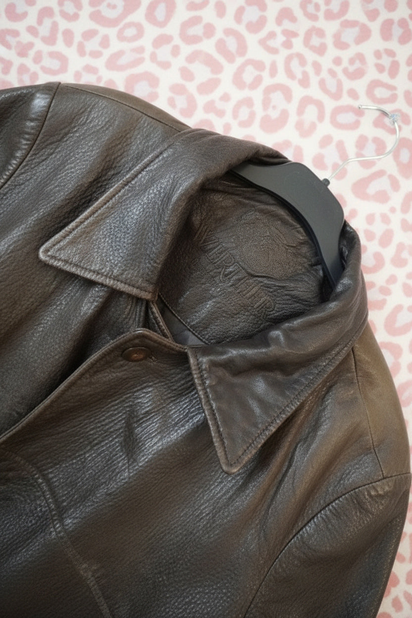 Veste en Cuir Vintage Werther International - by SARLOTTE - Taille : L/XL