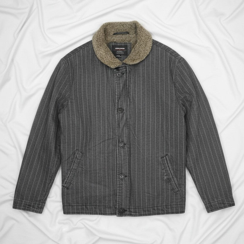 Veste Rayée À Col - by PLAN.BEE