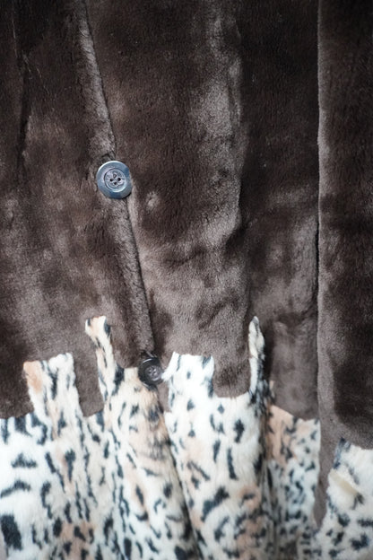 Veste Léopard Luxe -  Demi Léopard / Demi Brun – Col & Poignets Léopard  - Taille XL/XXL