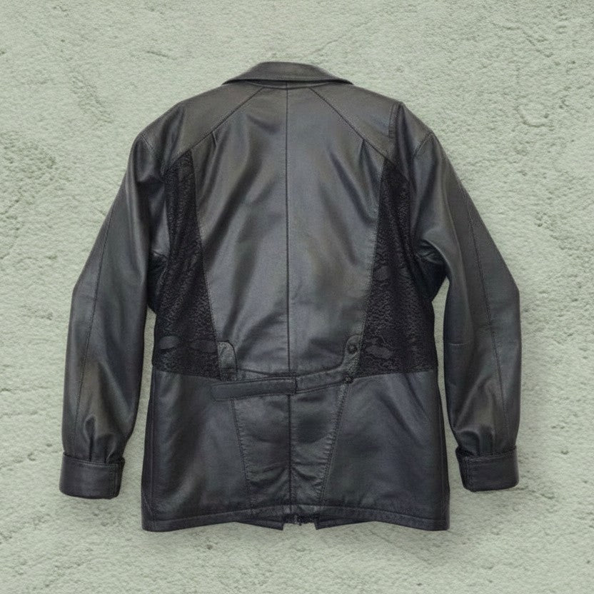 Veste Cuir Oversized Noire – by YANNIS KINGSTON