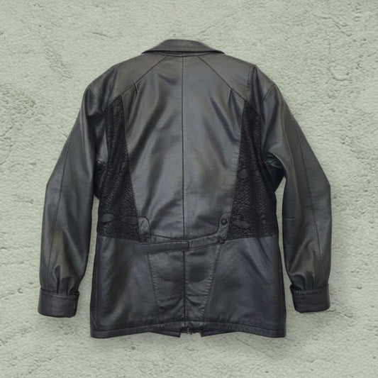 Veste Cuir Oversized Noire – by YANNIS KINGSTON