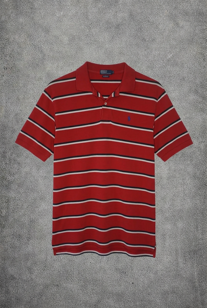 Polo rouge à rayures Ralph Lauren – Taille – L