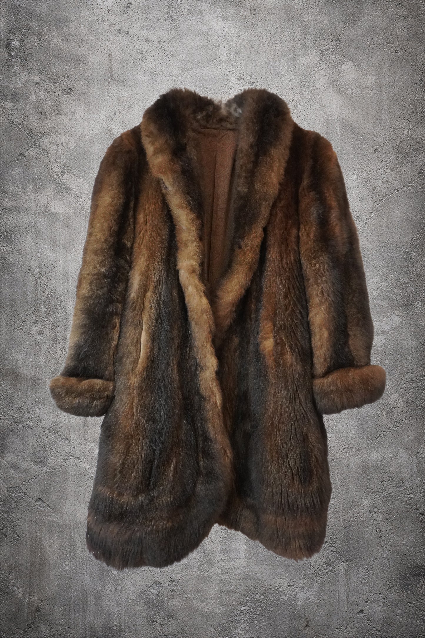 Manteau fourrure marron – Taille – L