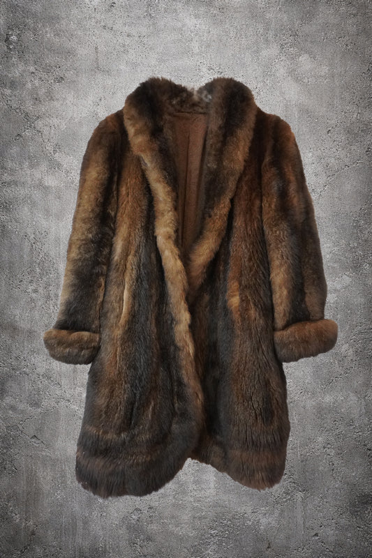 Manteau fourrure marron – Taille – L
